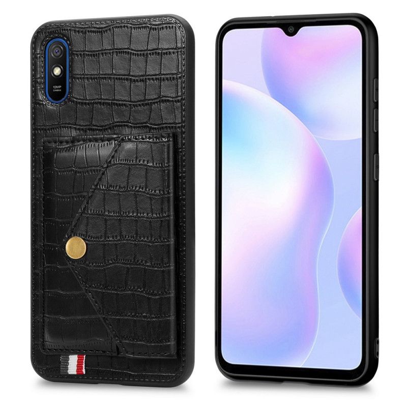 Cover Xiaomi Redmi 9A Sort Mobilcover Krokodilleholder Og Holder