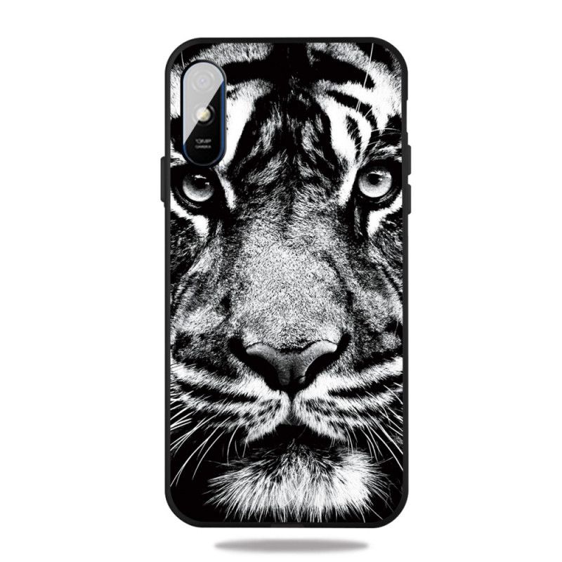 Cover Xiaomi Redmi 9A Sort Og Hvid Tiger Original