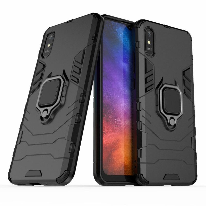 Cover Xiaomi Redmi 9A Sort Resistent Ring