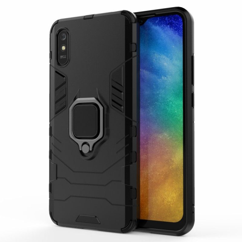 Cover Xiaomi Redmi 9A Sort Resistent Ring