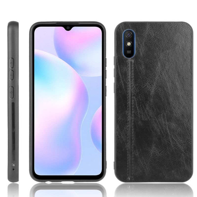 Cover Xiaomi Redmi 9A Sort Syet Lædereffekt