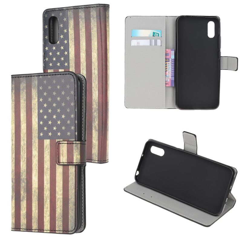 Flip Cover Læder for Xiaomi Redmi 9A Amerikansk Flag