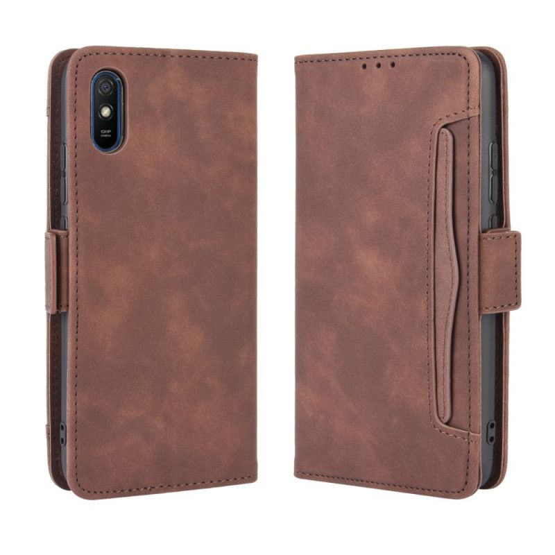 Flip Cover Læder for Xiaomi Redmi 9A Sort Førsteklasses Multikort