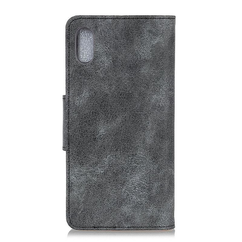 Flip Cover Læder Xiaomi Redmi 9A Grå Vintage Dobbeltsidet Magnetisk Klap