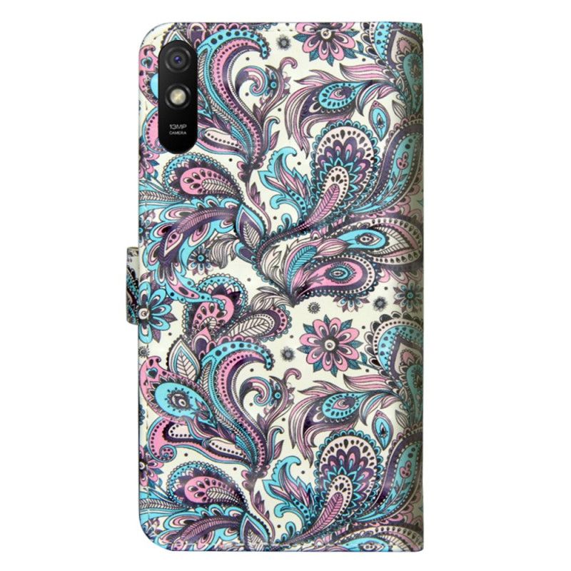 Flip Cover Læder Xiaomi Redmi 9A Mønstrede Blomster