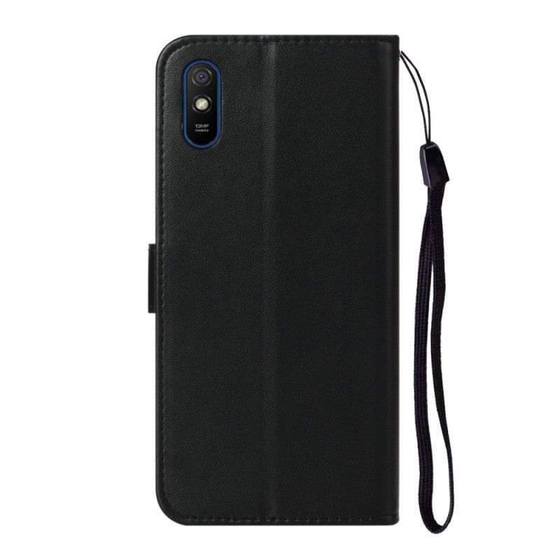 Flip Cover Læder Xiaomi Redmi 9A Sort Ensfarvet Serie Original