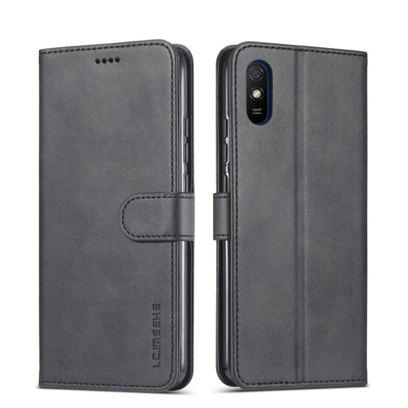 Flip Cover Læder Xiaomi Redmi 9A Sort Lc.Imeeke Lædereffekt Original