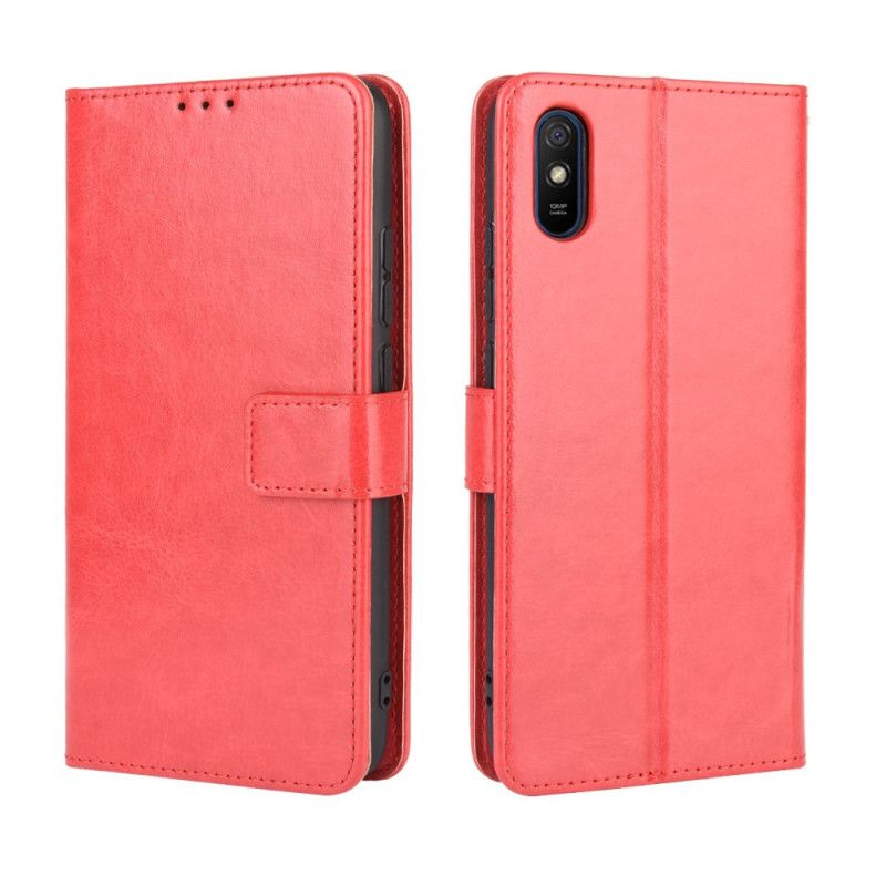 Flip Cover Læder Xiaomi Redmi 9A Sort Prangende Kunstlæder Beskyttelse