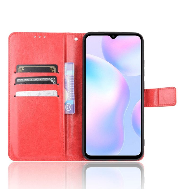 Flip Cover Læder Xiaomi Redmi 9A Sort Prangende Kunstlæder Beskyttelse