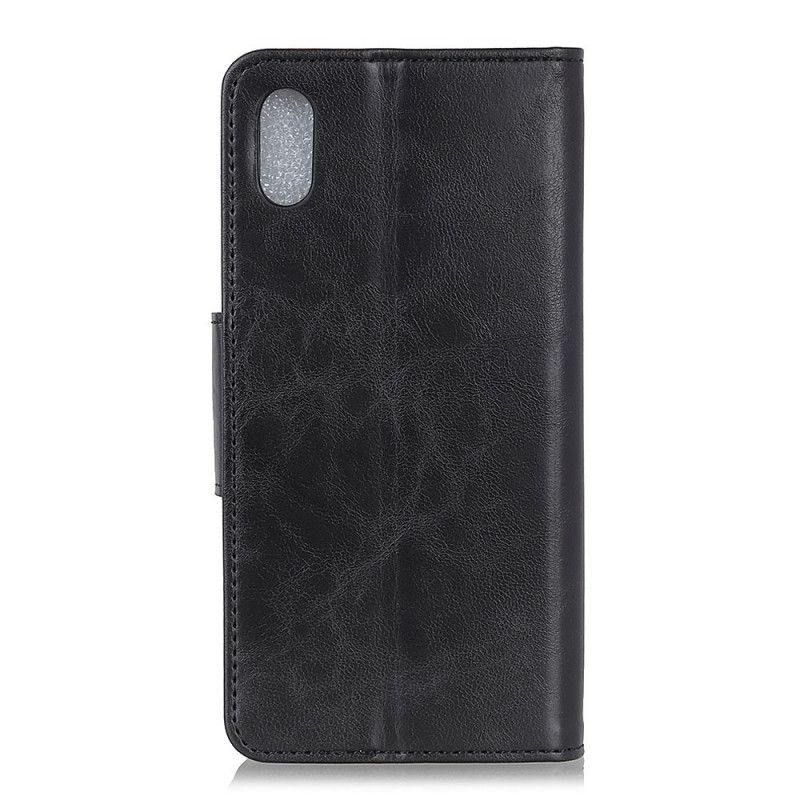 Flip Cover Læder Xiaomi Redmi 9A Sort Split Læder Vendbar Lås Original