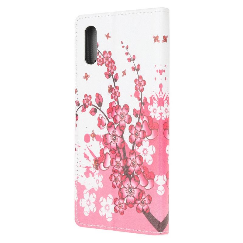 Flip Cover Xiaomi Redmi 9A Magenta Mobilcover Tropiske Blomster