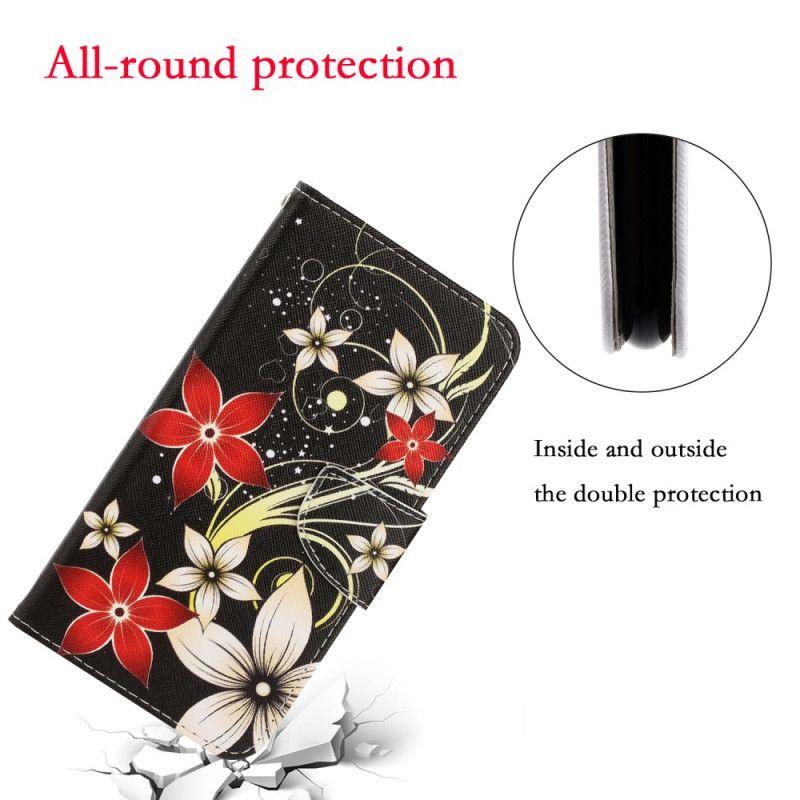 Flip Cover Xiaomi Redmi 9A Mobilcover Farverige Stringblomster