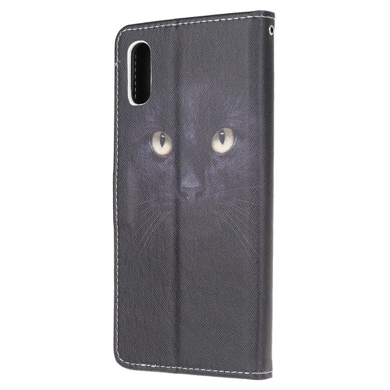 Flip Cover Xiaomi Redmi 9A Mobilcover Sorte Katteøjne Med Rem