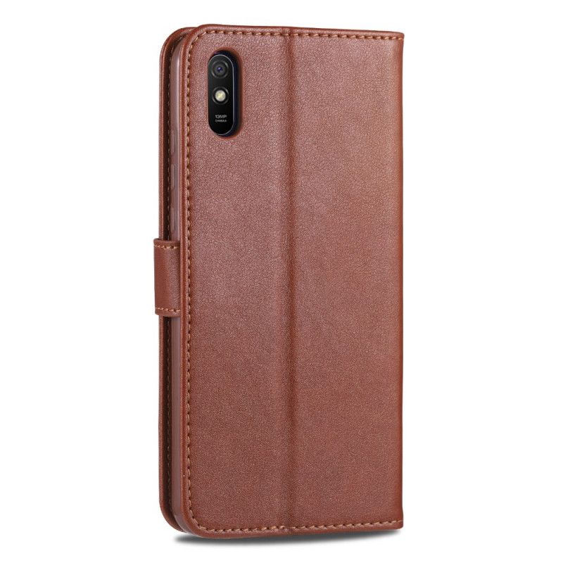 Flip Cover Xiaomi Redmi 9A Sort Imiteret Læder Azns