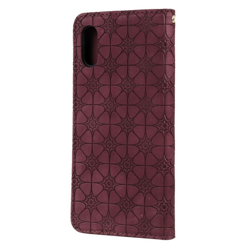 Læder Cover Xiaomi Redmi 9A Grøn Barokke Blomster