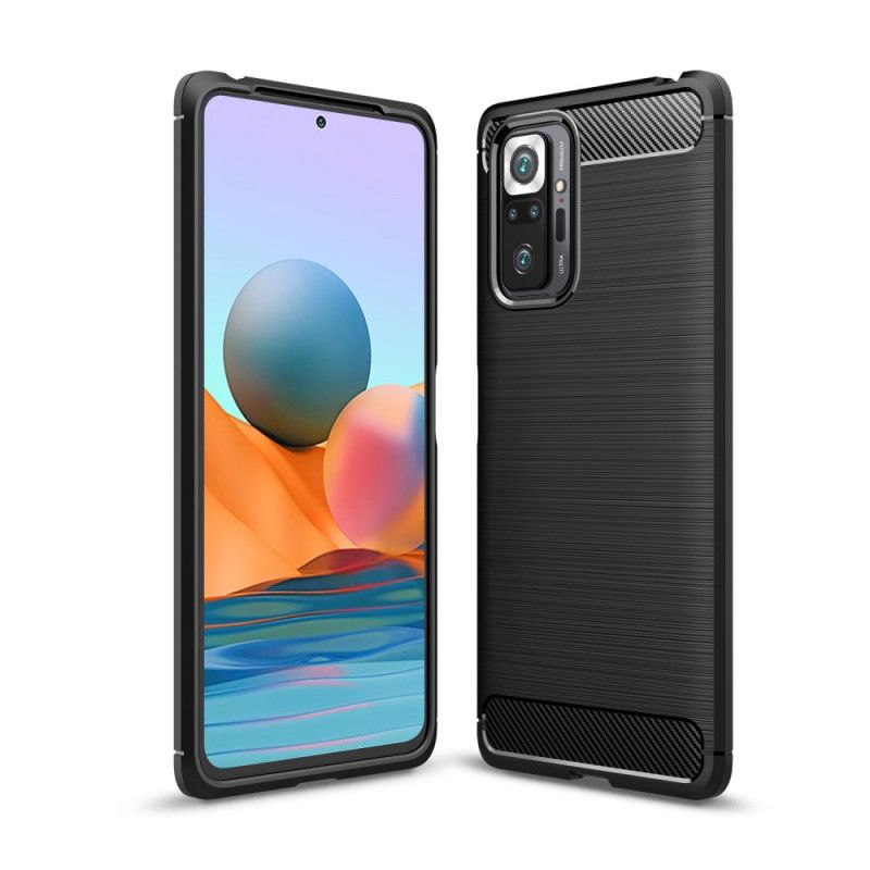 Cover for Xiaomi Redmi Note 10 Pro Sort Børstet Kulfiber