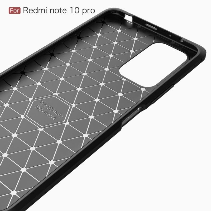 Cover for Xiaomi Redmi Note 10 Pro Sort Børstet Kulfiber