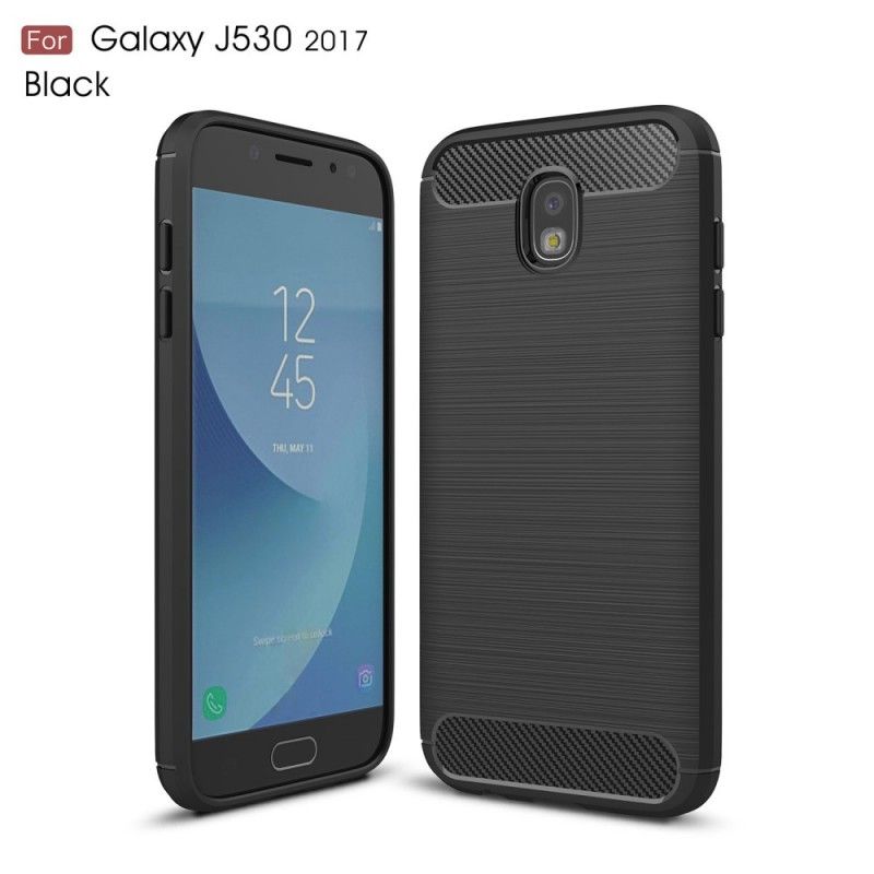 Cover Samsung Galaxy J5 2017 Sort Børstet Kulfiber Beskyttelse