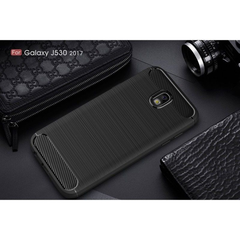 Cover Samsung Galaxy J5 2017 Sort Børstet Kulfiber Beskyttelse