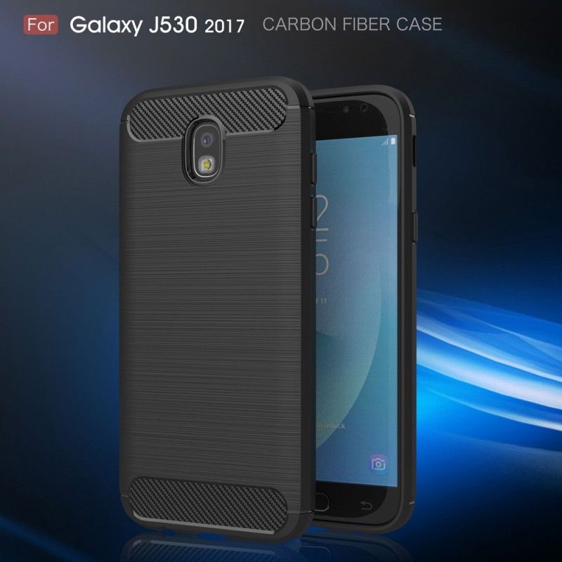 Cover Samsung Galaxy J5 2017 Sort Børstet Kulfiber Beskyttelse