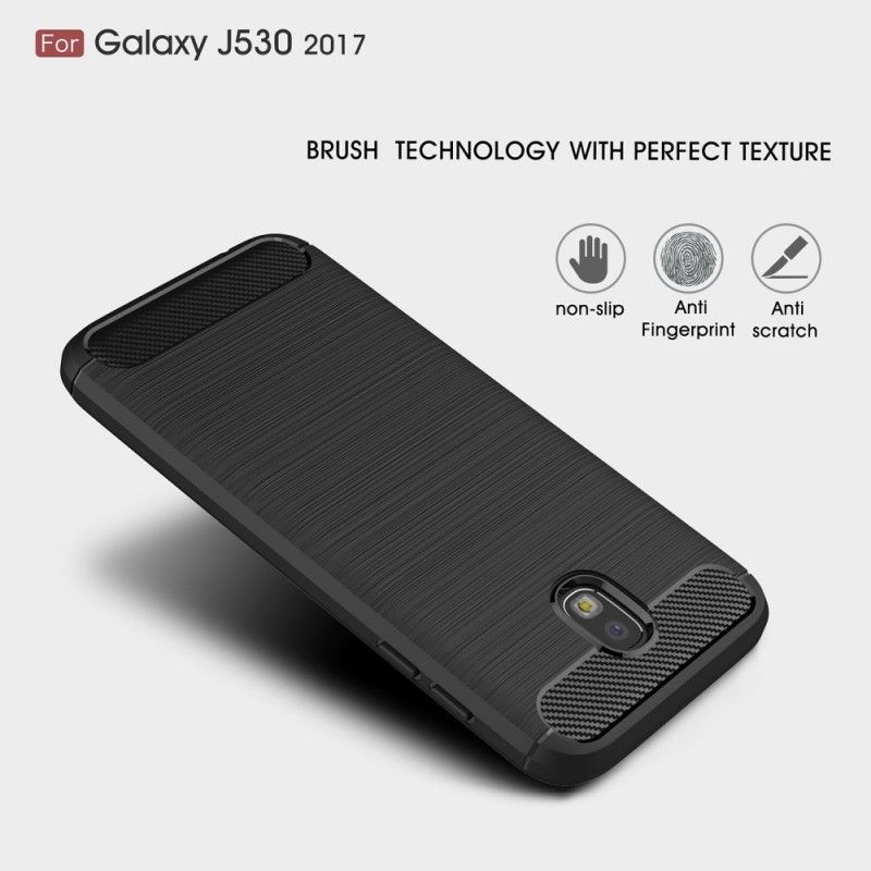 Cover Samsung Galaxy J5 2017 Sort Børstet Kulfiber Beskyttelse