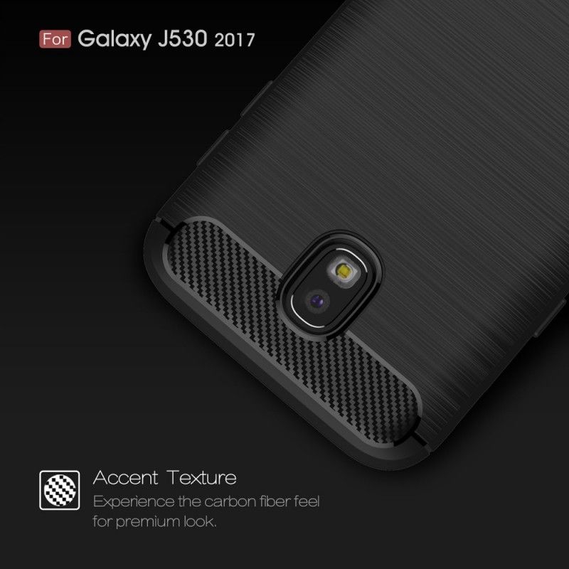 Cover Samsung Galaxy J5 2017 Sort Børstet Kulfiber Beskyttelse