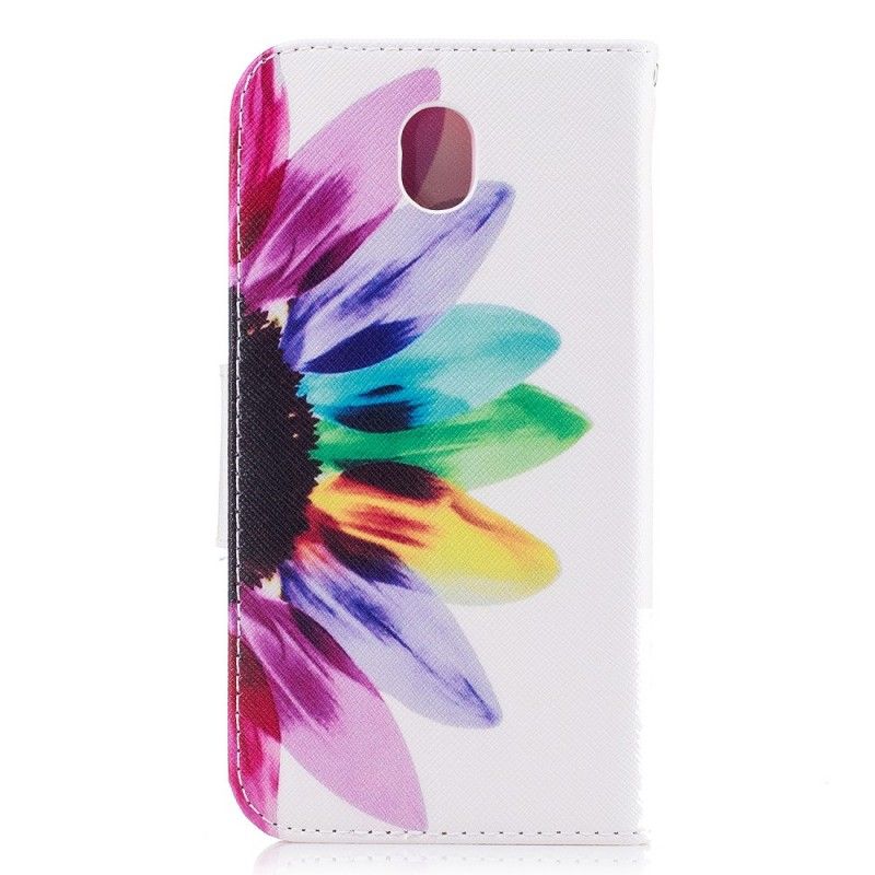 Flip Cover Læder Samsung Galaxy J5 2017 Akvarelblomst Original