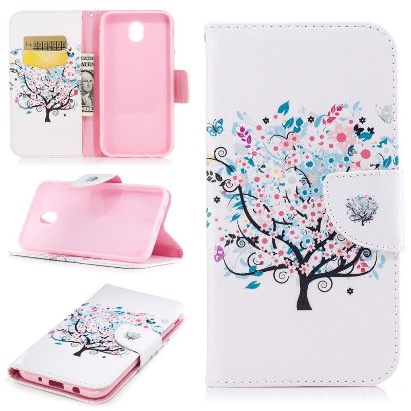 Flip Cover Læder Samsung Galaxy J5 2017 Blomstret Træ Original