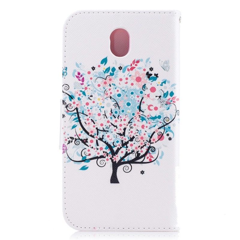 Flip Cover Læder Samsung Galaxy J5 2017 Blomstret Træ Original