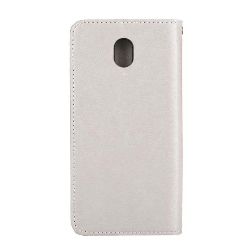 Flip Cover Læder Samsung Galaxy J5 2017 Hvid Sommerfugle Og G-Streng