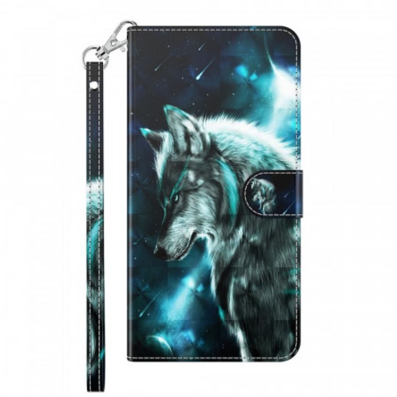 Flip Cover OnePlus 10 Pro 5G Med Snor Lanyard Wolf