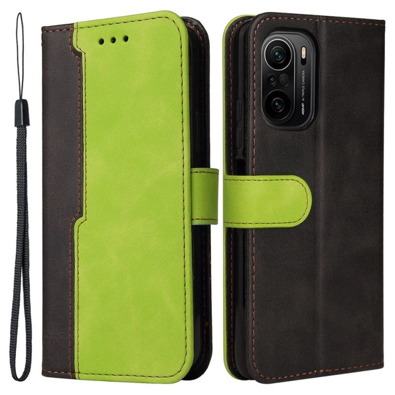 Læder Cover Xiaomi Mi 11i 5g / Poco F3 Telefon Etui Bicolor Design