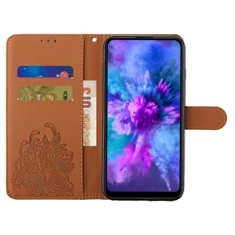 Læder Cover Xiaomi Mi 11i 5g / Poco F3 Telefon Etui Tiger Barokrem