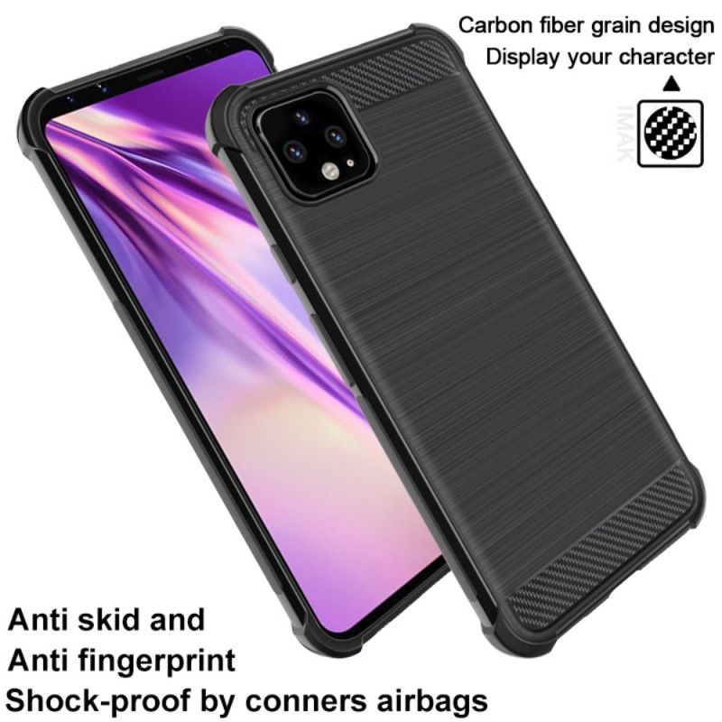 Cover Google Pixel 4 XL Mobilcover Imak Børstet Kulfiber