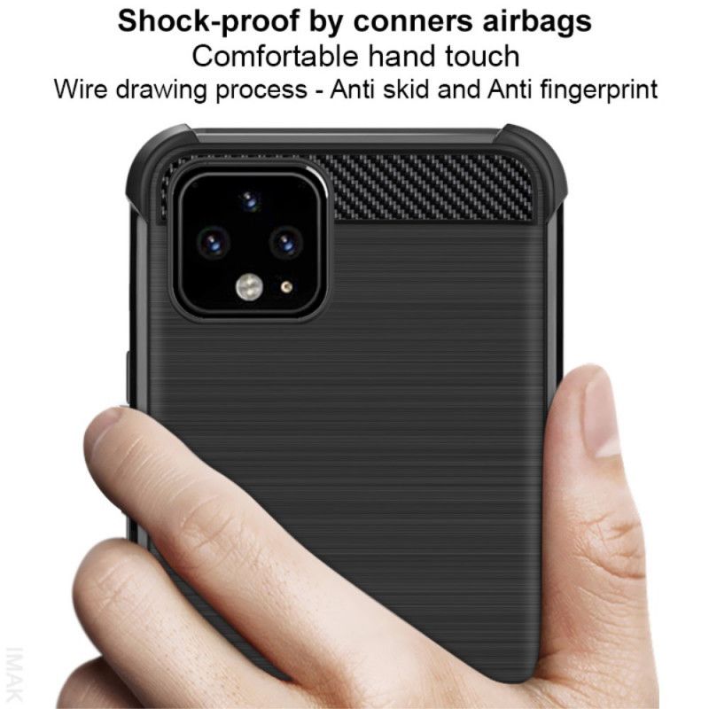 Cover Google Pixel 4 XL Mobilcover Imak Børstet Kulfiber