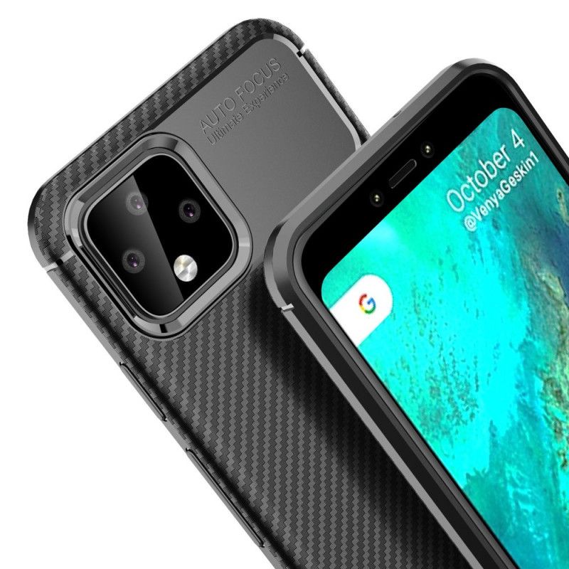 Cover Google Pixel 4 XL Sort Fleksibel Kulfibertekstur Beskyttelse