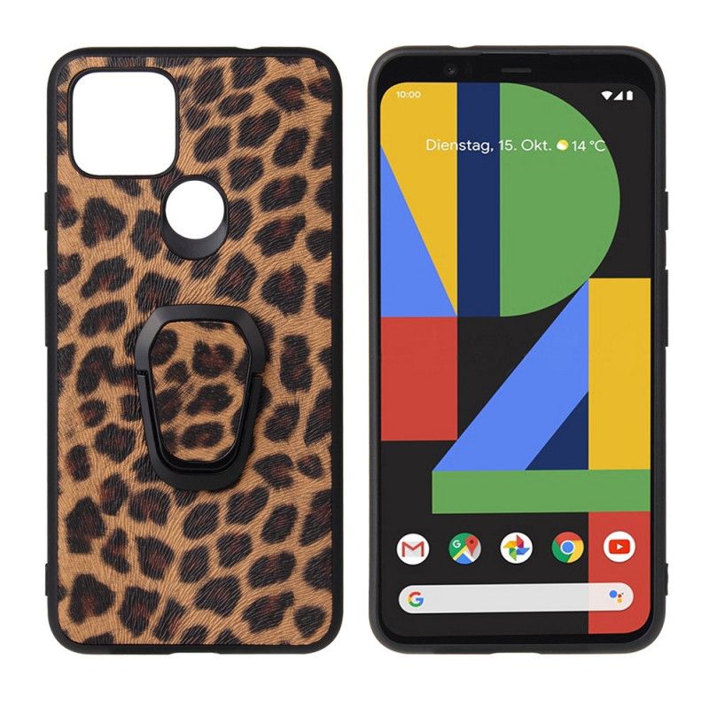 Cover Google Pixel 4A 5G Ringholder I Leopardstil Beskyttelse