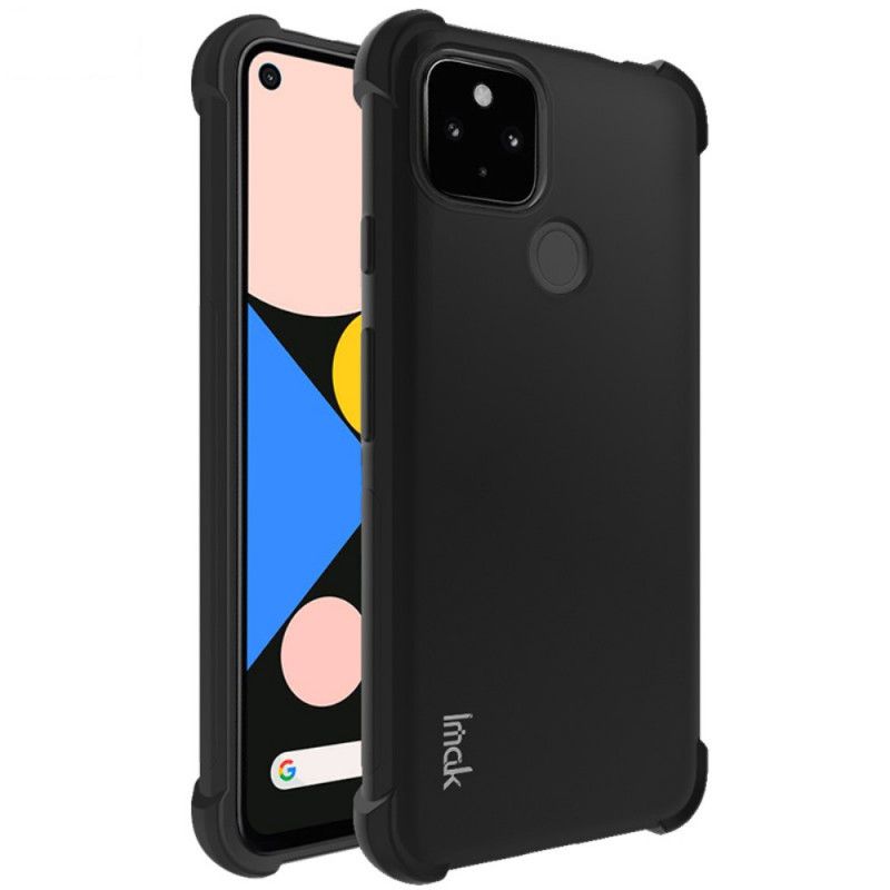 Cover Google Pixel 4A 5G Sort Fleksibel Silikone Med Imak Skærmfilm Beskyttelse