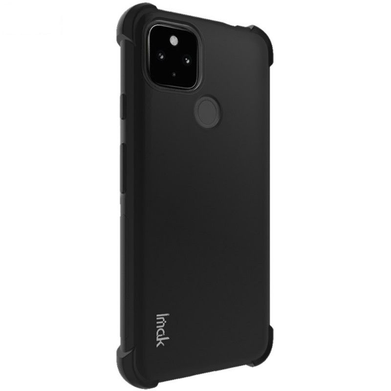 Cover Google Pixel 4A 5G Sort Fleksibel Silikone Med Imak Skærmfilm Beskyttelse