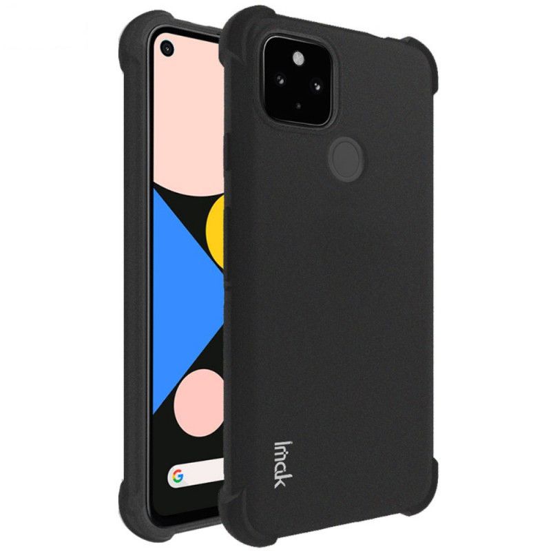 Cover Google Pixel 4A 5G Sort Fleksibel Silikone Med Imak Skærmfilm Beskyttelse