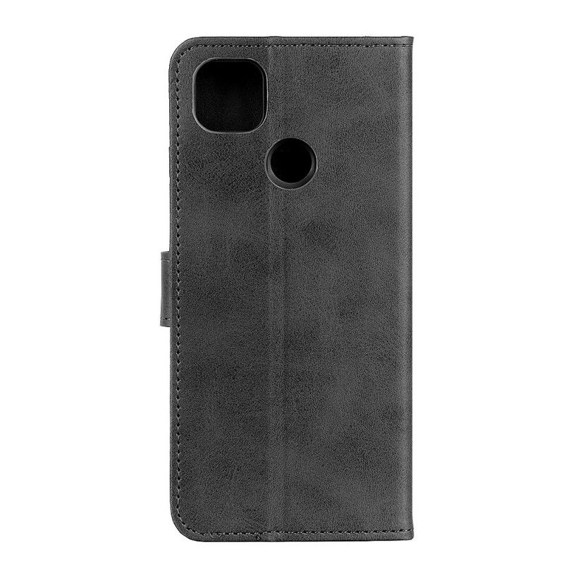 Flip Cover Læder for Google Pixel 4A 5G Sort Retro Mat Læder Effekt