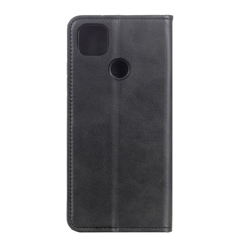 Læder Cover for Google Pixel 4A 5G Sort Mat Split Læder