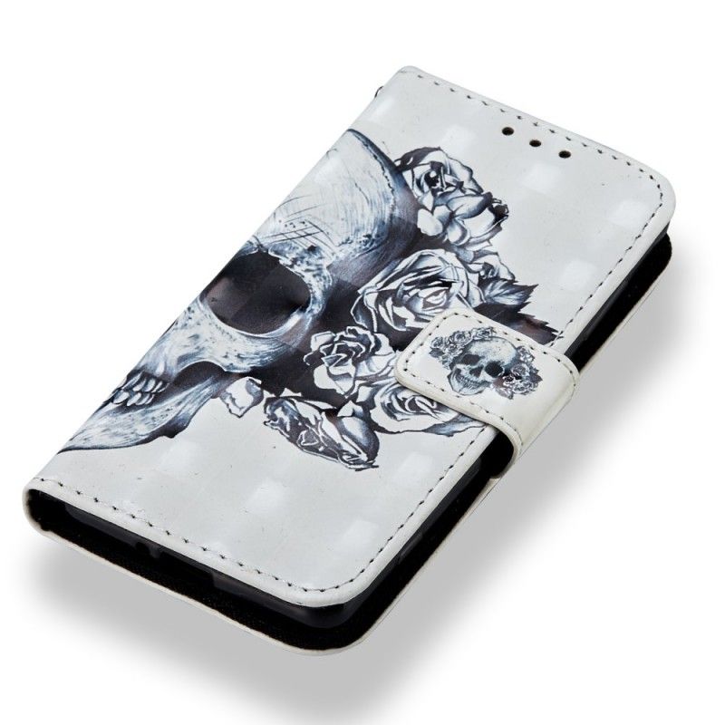 Flip Cover Læder Sony Xperia XZ2 Compact 3D Blomsterskalle