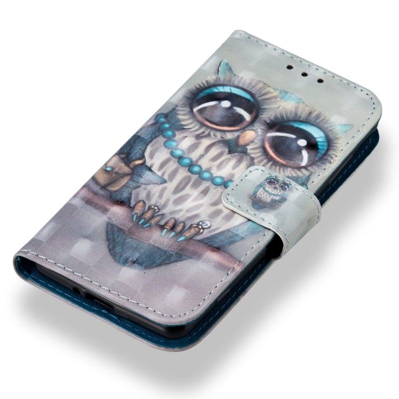 Flip Cover Læder Sony Xperia XZ2 Compact Miss Ugle 3D Original