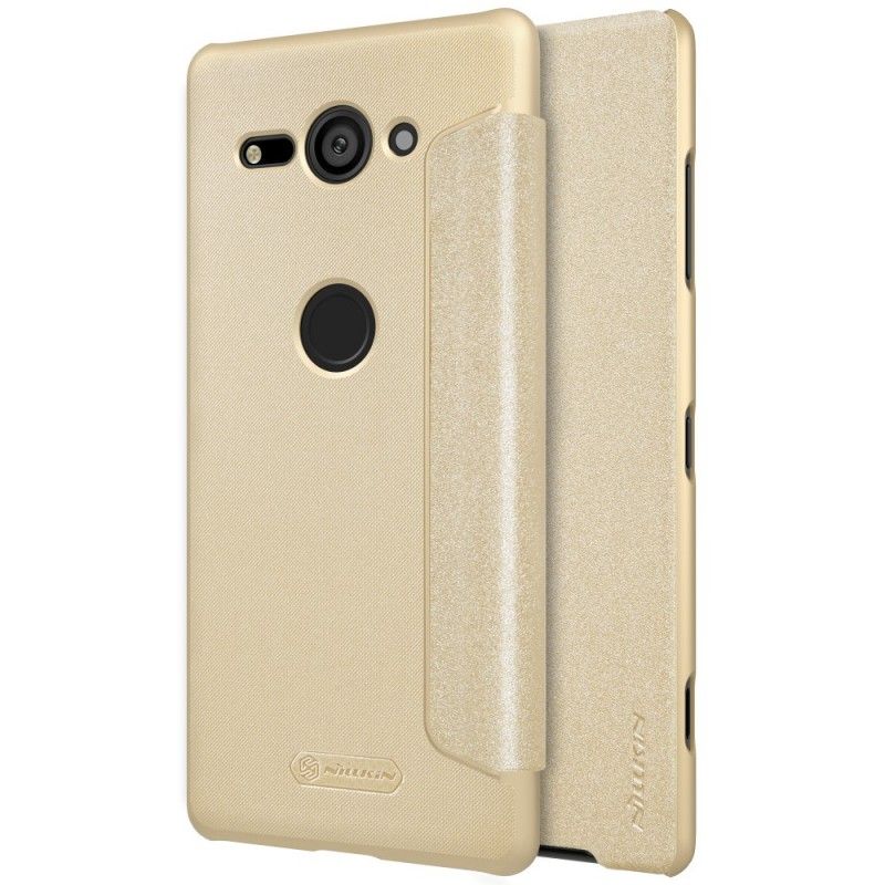 Læder Cover for Sony Xperia XZ2 Compact Golden Nillkin