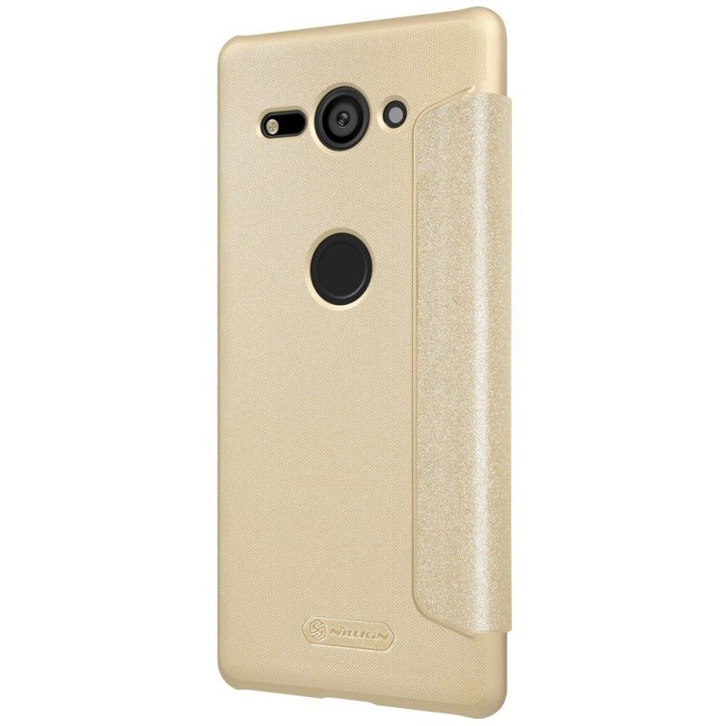 Læder Cover for Sony Xperia XZ2 Compact Golden Nillkin