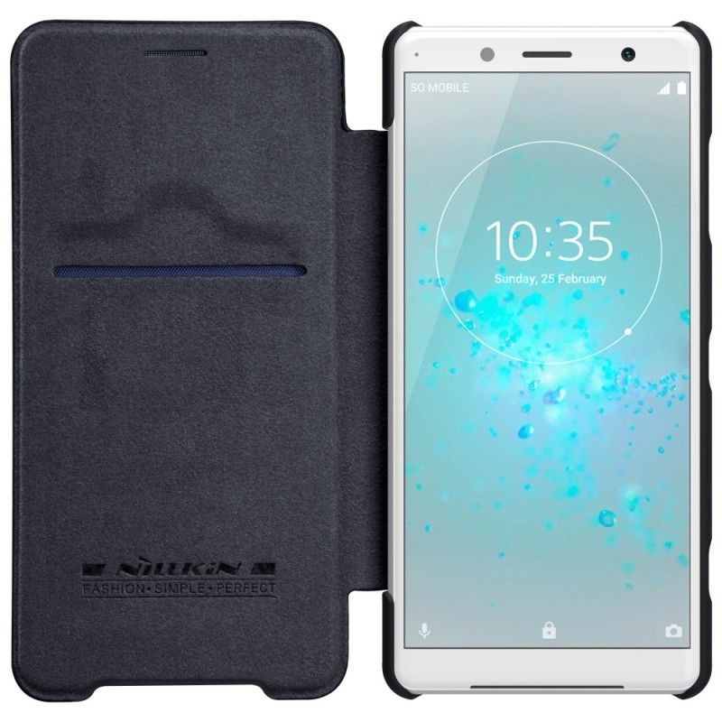 Læder Cover for Sony Xperia XZ2 Compact Rød Nillkin Qin-Serie