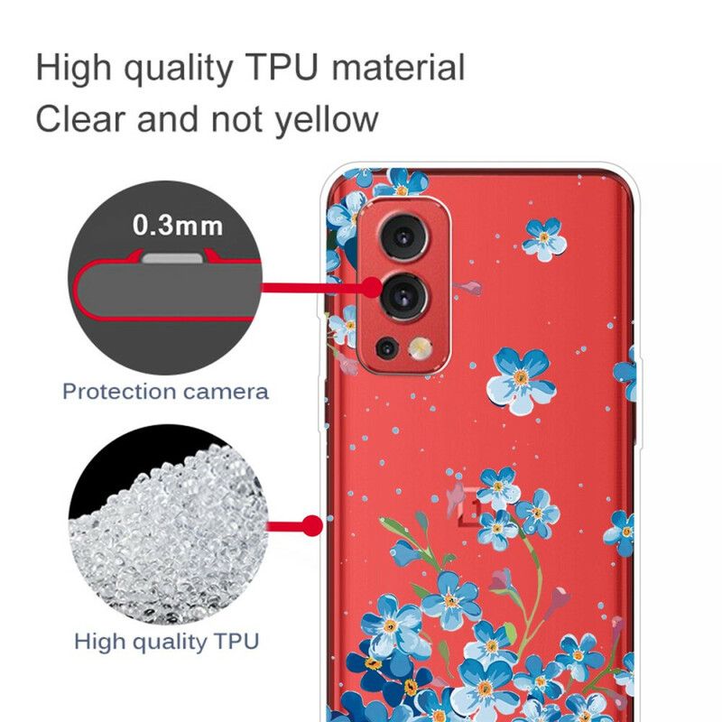 Cover Til Oneplus Nord 2 5g Blå Blomster