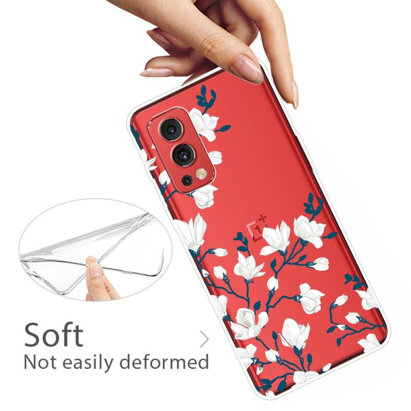 Cover Til Oneplus Nord 2 5g Hvide Blomster