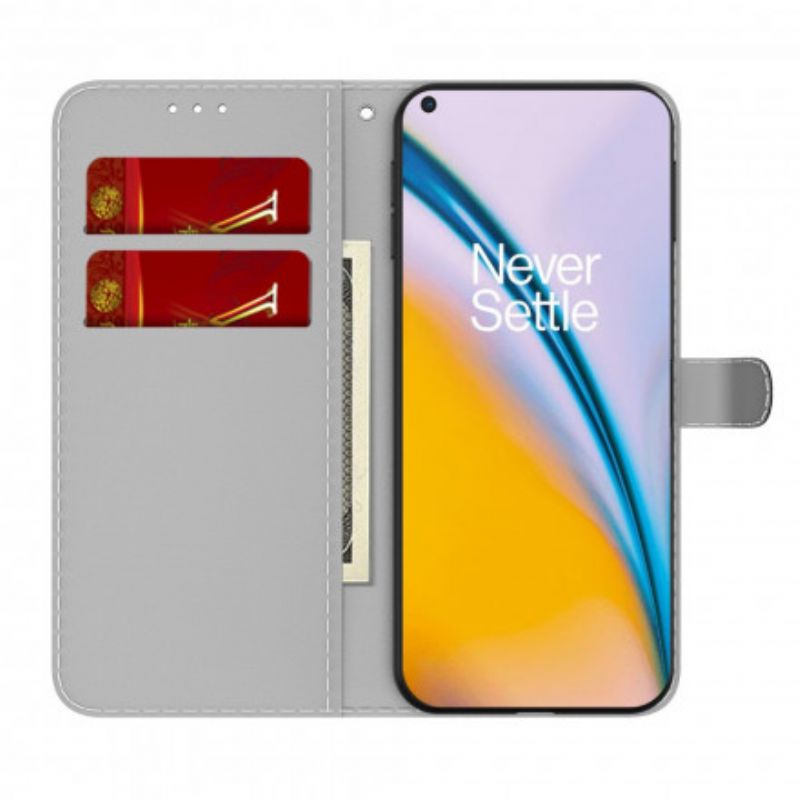 Flip Cover Oneplus Nord 2 5g Abstrakt Mønster